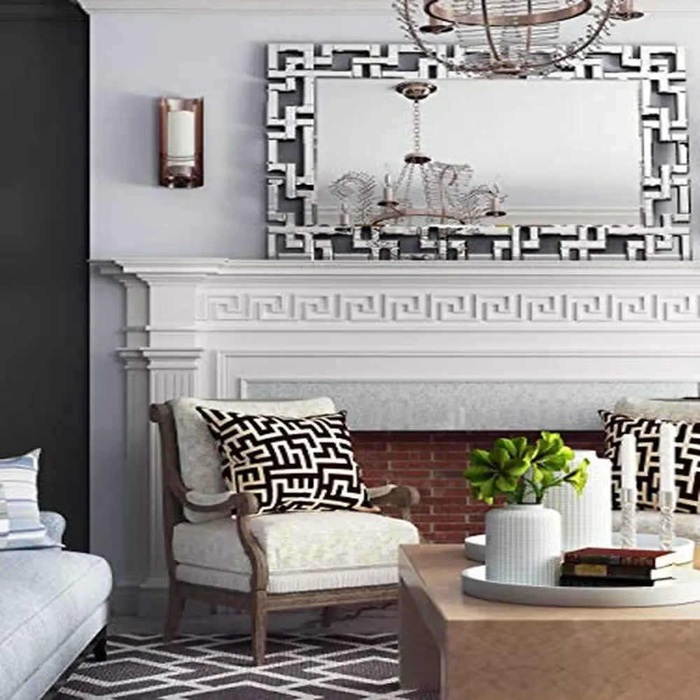 Large Rectangular Venetian Wall Mirror with Hand Polished Edges