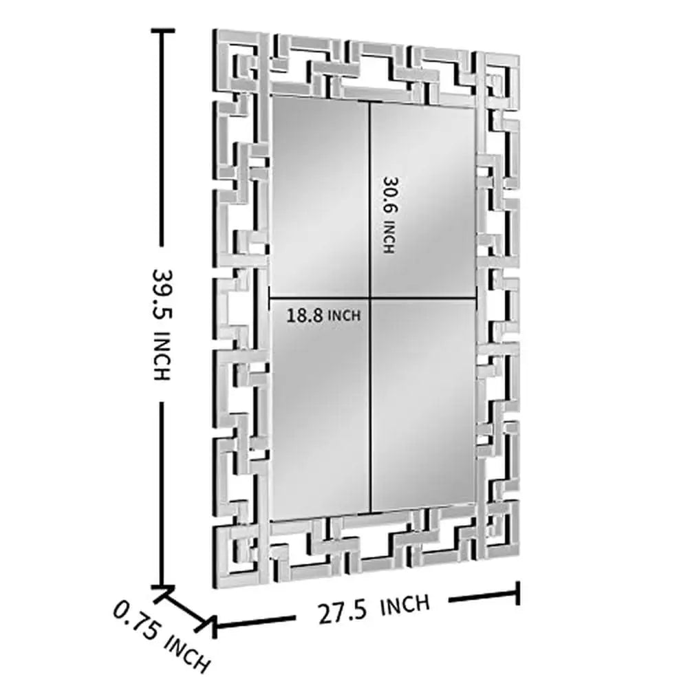 Large Rectangular Venetian Wall Mirror with Hand Polished Edges