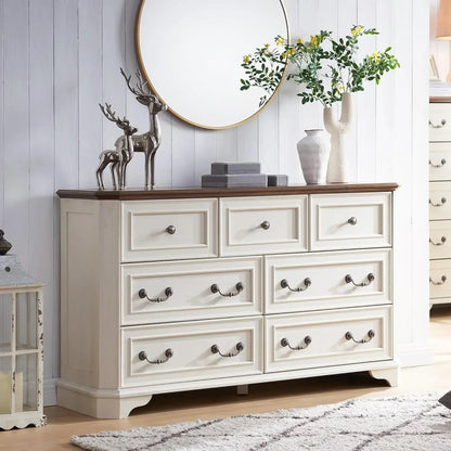 Farmhouse 54" Wide 7 Drawer Dresser
