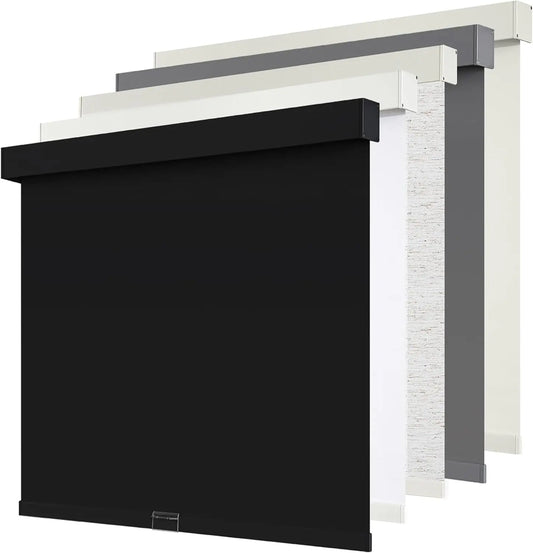 Cordless Blackout Roller Shades with Valance for Windows