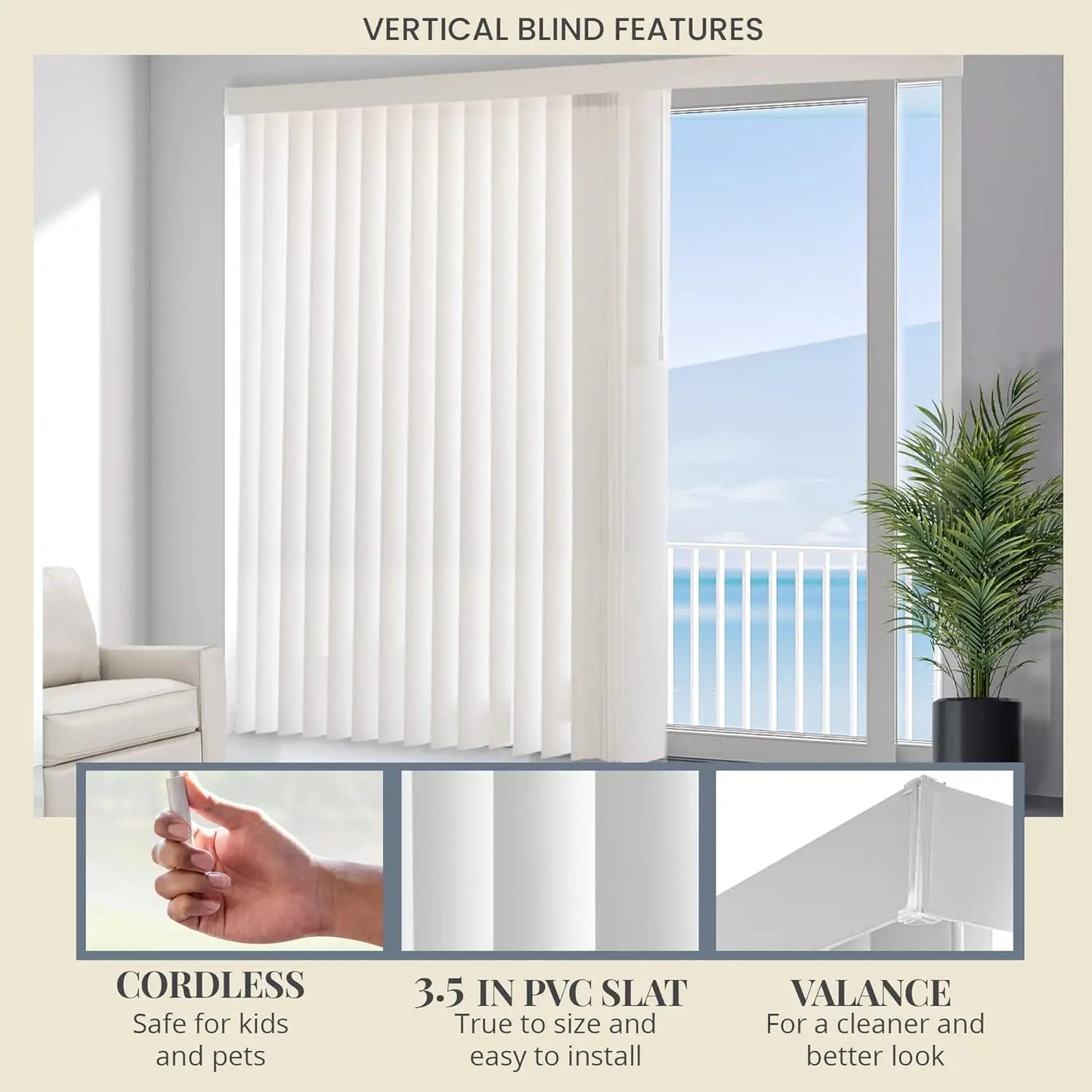 Vertical Blackout Sliding Blinds for Doors