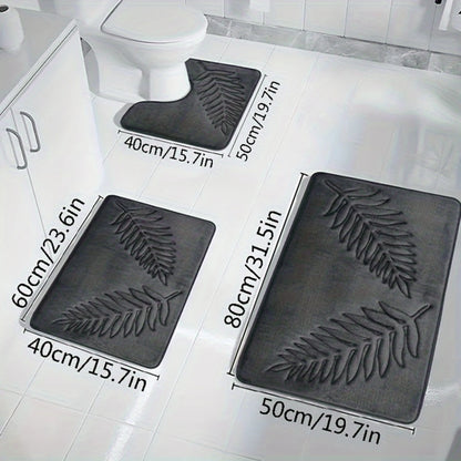 3-Piece Quick-Drying Non-Slip Bathroom Mat Set