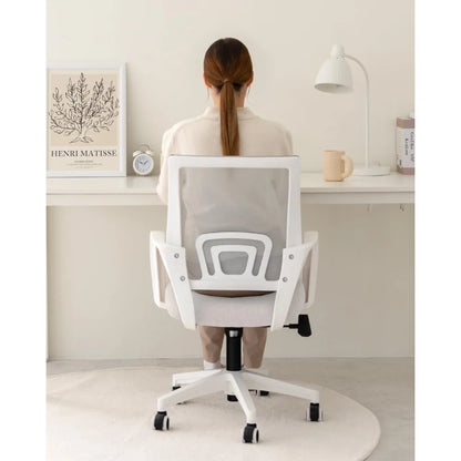 Adjustable Swivel Ergonomic Office Desk Chair with Mid Back Cushion Lumbar Support