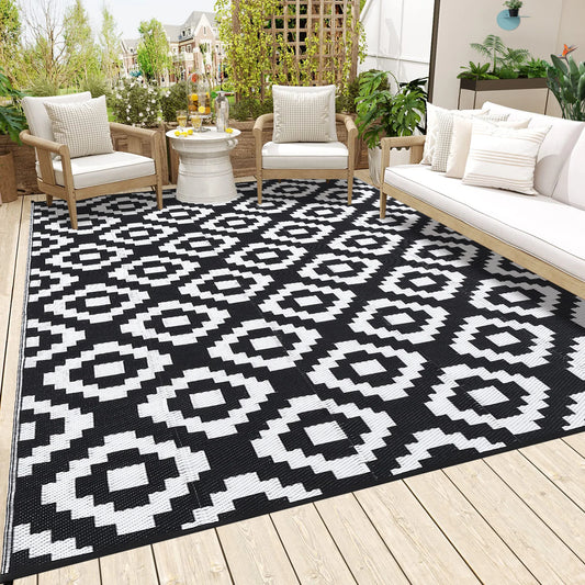 Waterproof, Reversible Outdoor 5x8 Modern Geometric Rug