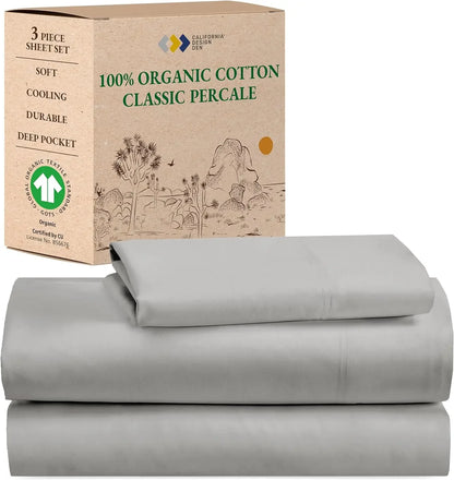 100% Organic Cotton Cooling Sheet Set With Deep Pockets