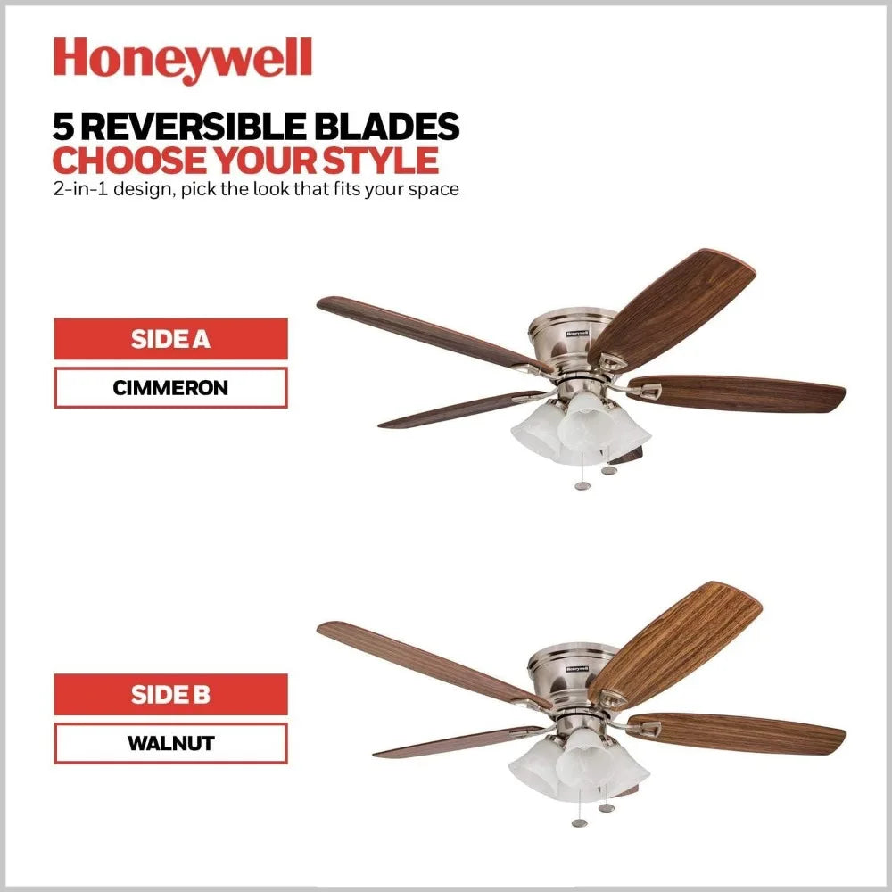 52 inch classic embedded indoor LED ceiling fan with light