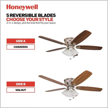 52 inch classic embedded indoor LED ceiling fan with light