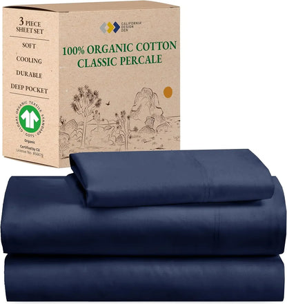 100% Organic Cotton Cooling Sheet Set With Deep Pockets