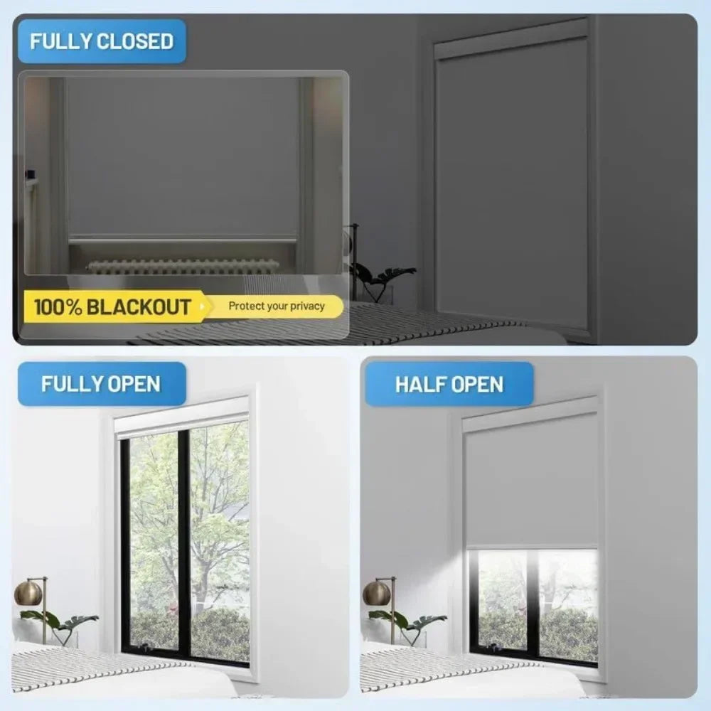 Motorized (Solar Panels) Smart Electric Blinds with Remote