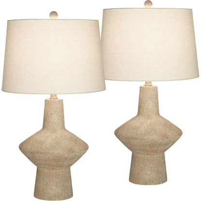 Set of 2 Beige Modern Coastal Table Lamps