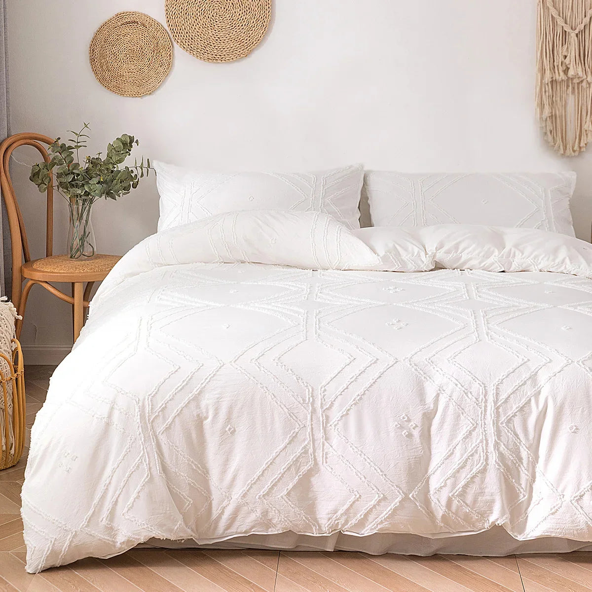 3pcs Tufted Duvet Bedding Cover Set For All-Seasons