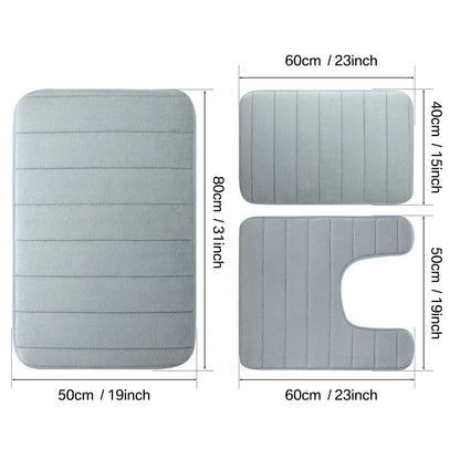 Water Absorbing, Non-Slip Memory Foam Bath Mat