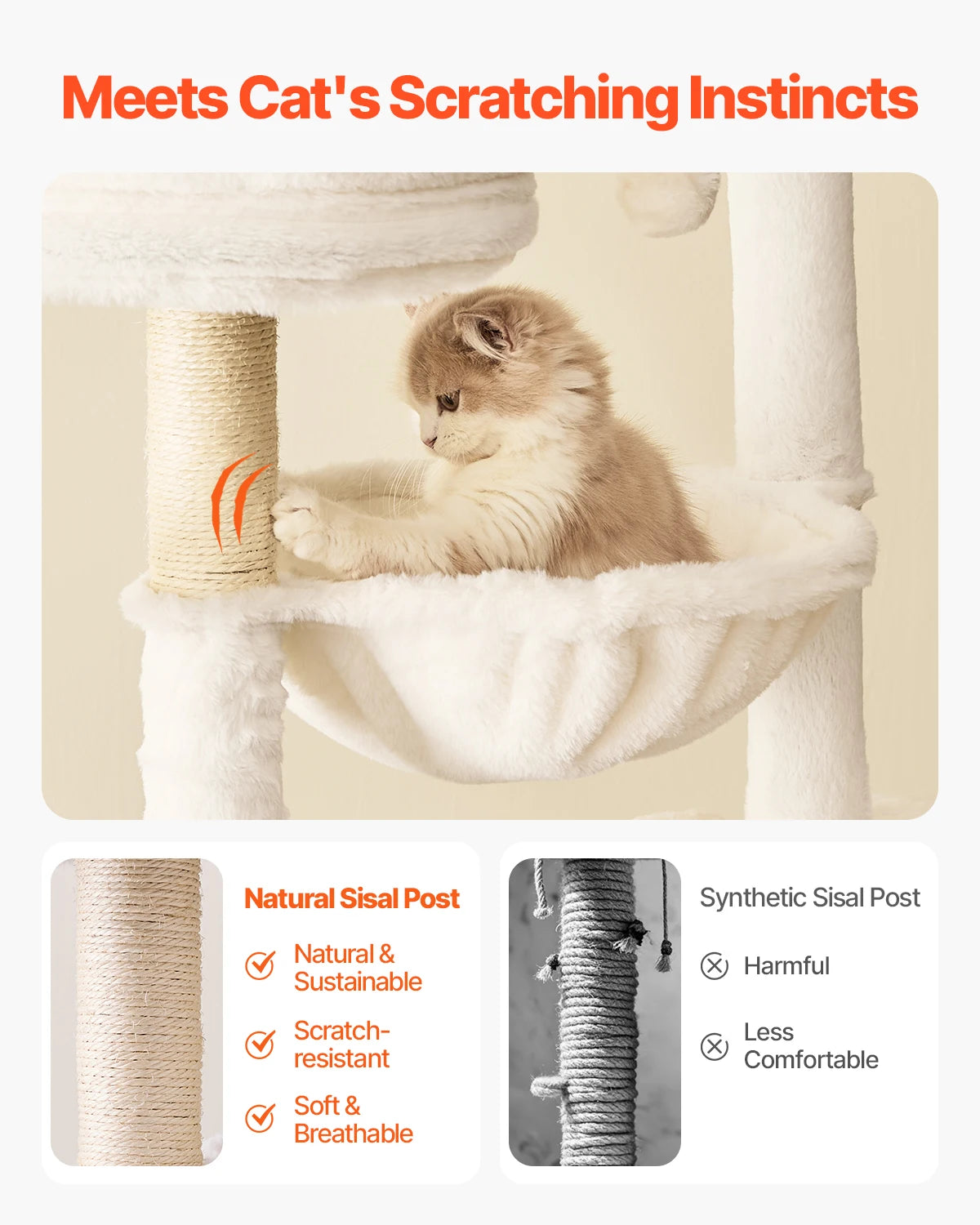 Multi-level Large Cat Tree with Litter Box Enclosure and Sisal Scratching Post