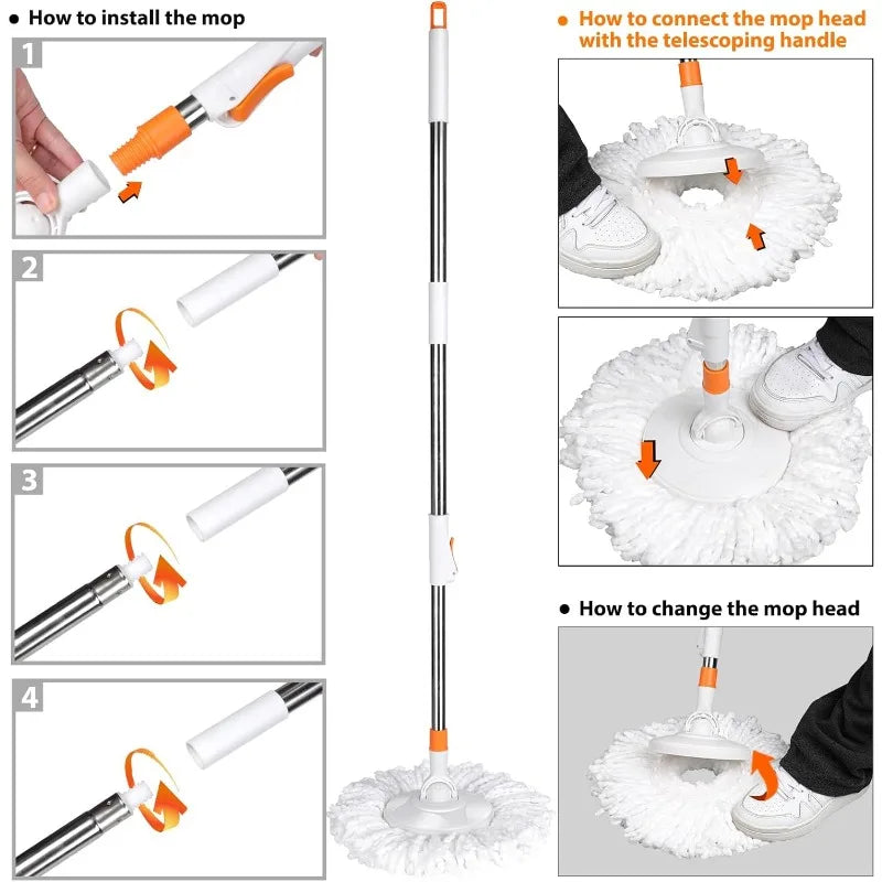 360° Spin Mop and Bucket with Wringer