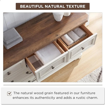 Farmhouse 54" Wide 7 Drawer Dresser