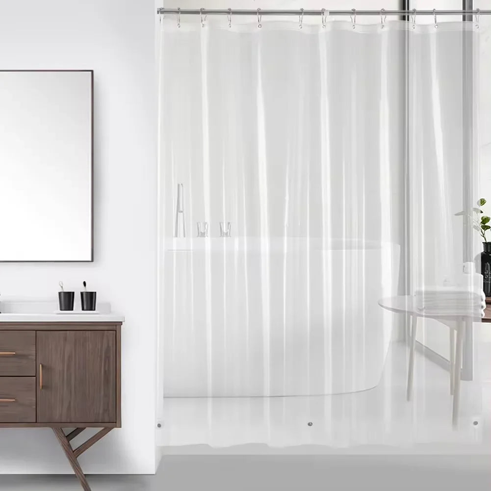 Transparent Waterproof Shower Curtain Liner with Hooks