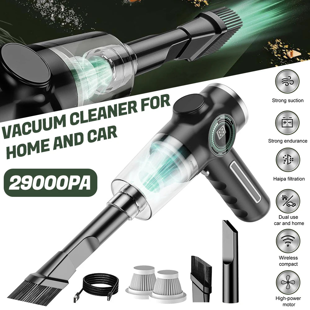 Mini Handheld Wireless Vacuum Cleaner With Strong Suction & 3 filters 120W