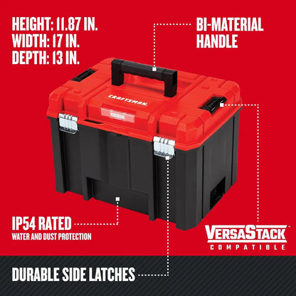 Lockable, Deep Tool Box And Organizer With Tray 17-in.