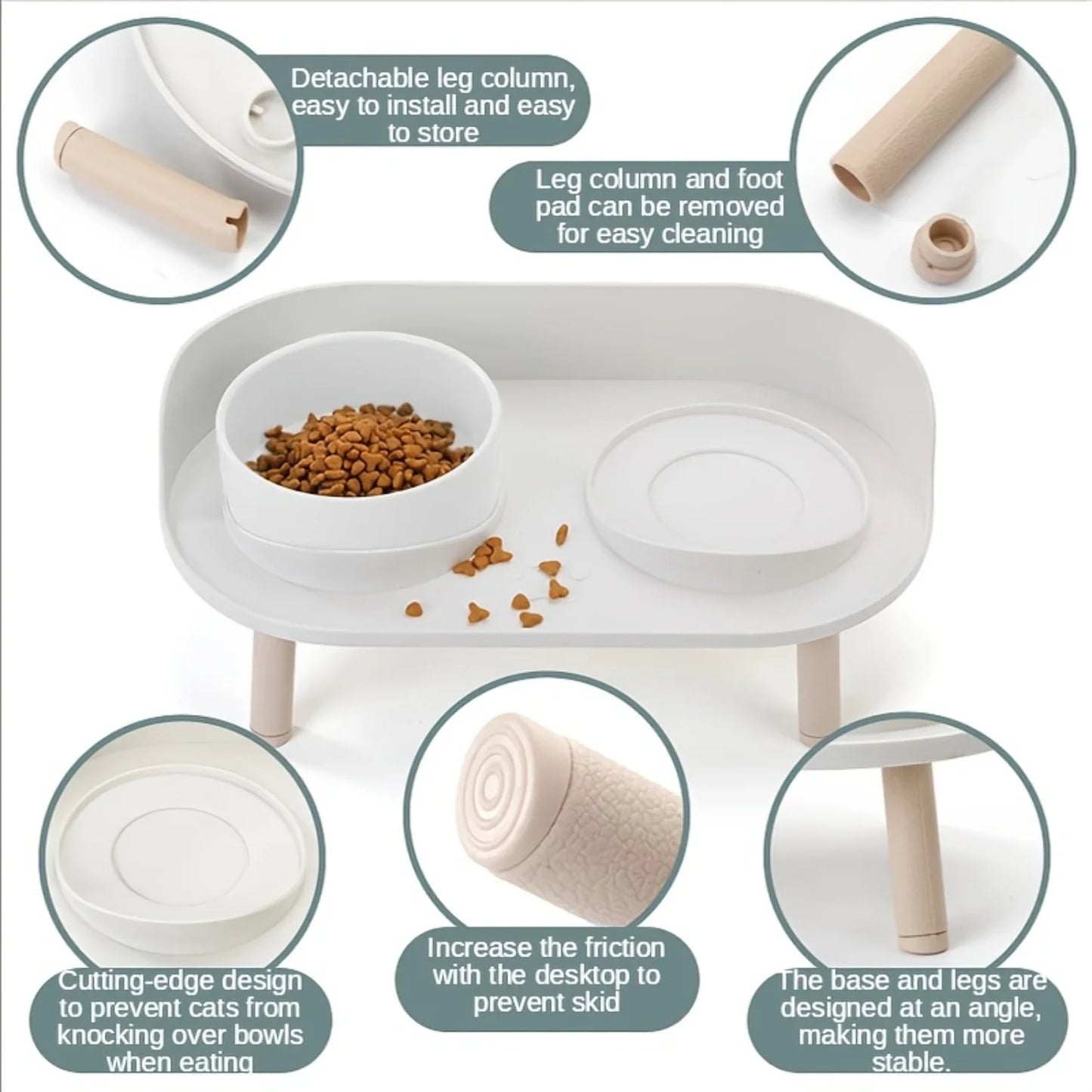 Elevated Pet Double Feeding Bowl for Water and Food