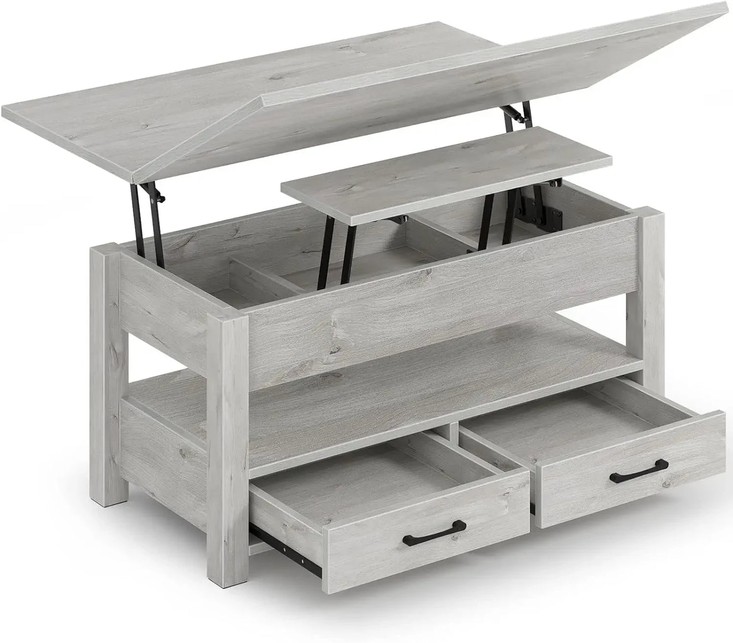 Multi-Function Lift Top Coffee Table with Drawers