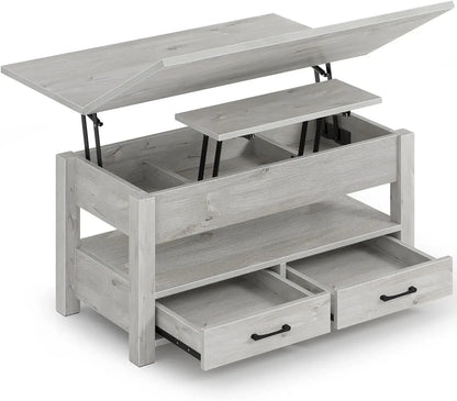 Multi-Function Lift Top Coffee Table with Drawers