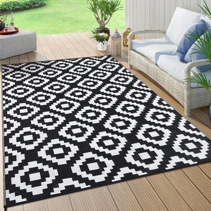 Waterproof, Reversible Outdoor 5x8 Modern Geometric Rug