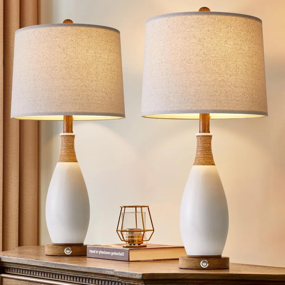 Set of 2 Rustic 19” Table Lamps