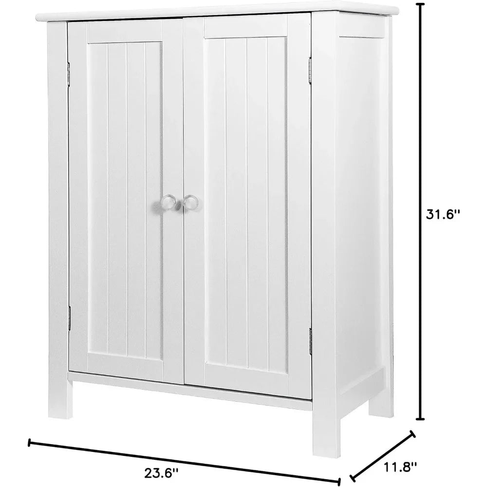 Floor Storage Cabinet with Adjustable Shelf and Double Door