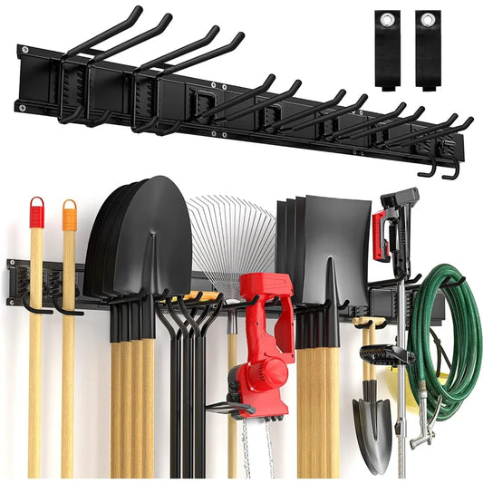 Adjustable Wall Mount Garage Yard Garden Tool Organizer