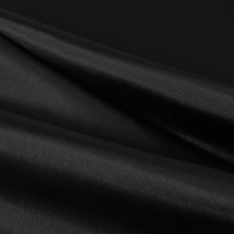 Solid Black Waterproof Fabric Shower Curtains With Hooks