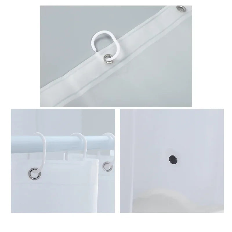 Transparent Waterproof Shower Curtain Liner with Hooks