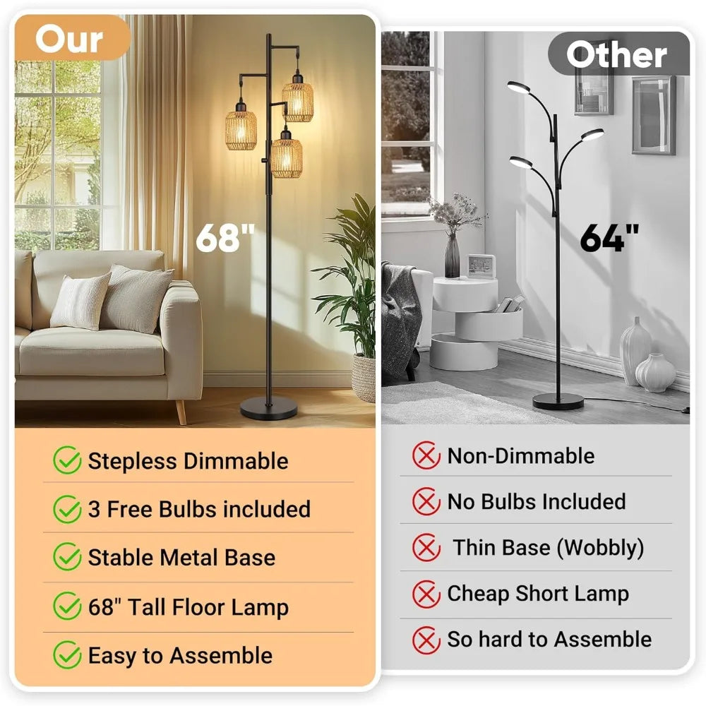 68 Inch Adjustable Light Floor Lamp