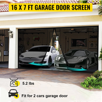 Heavy-Duty Garage Door Retractable Screen 16' x 7'